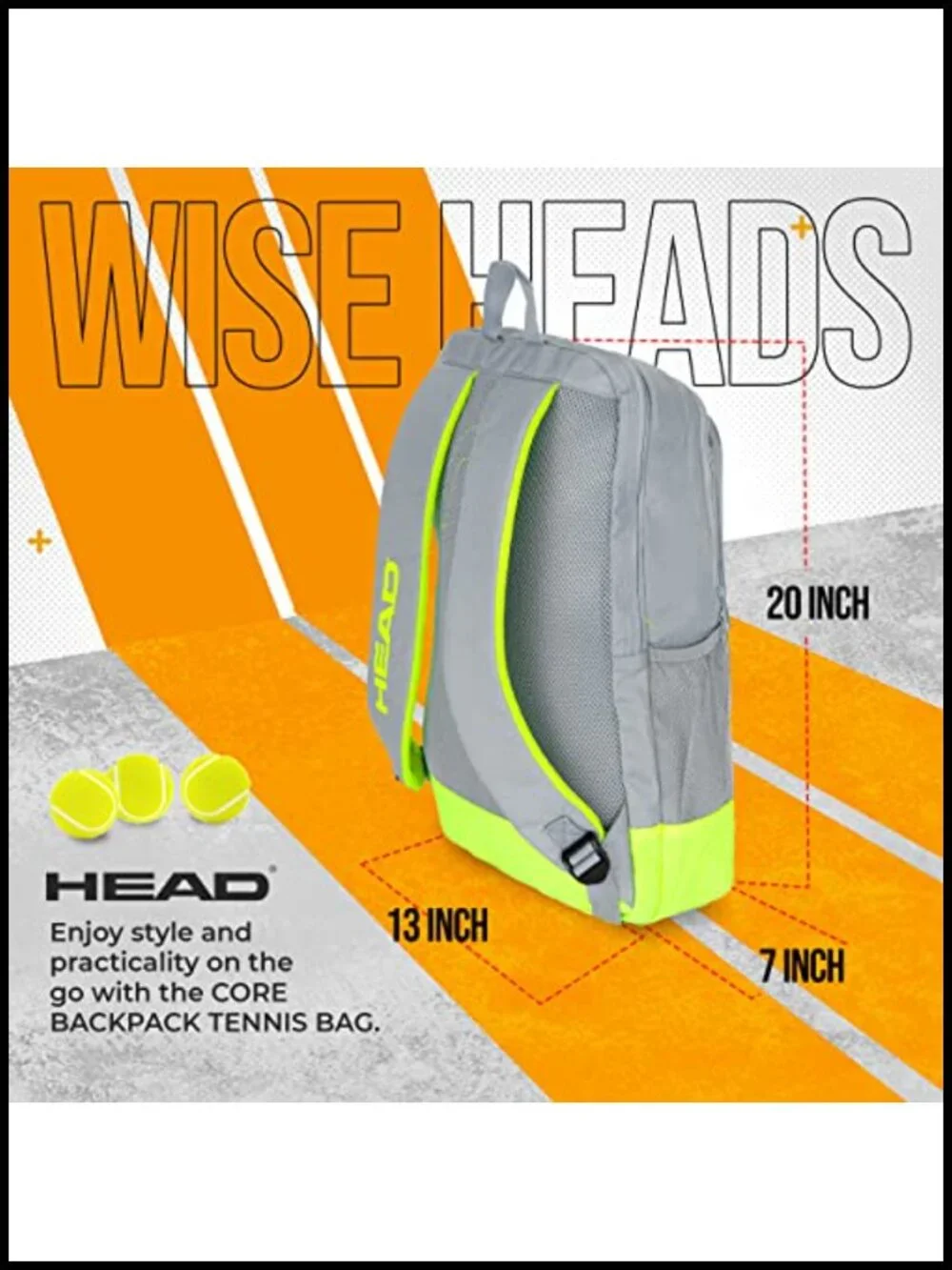 Tennis Backpack - Holds 2 Racquets, Padded Adjustable Straps, Equipment Bag